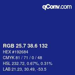 カラーコード: RGB 25.7 38.6 132 | qconv.com