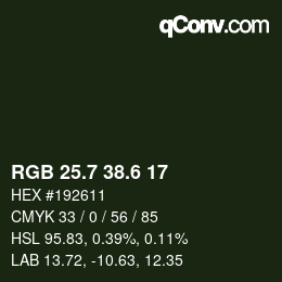 カラーコード: RGB 25.7 38.6 17 | qconv.com