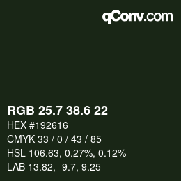 カラーコード: RGB 25.7 38.6 22 | qconv.com