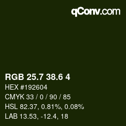 カラーコード: RGB 25.7 38.6 4 | qconv.com