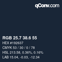 カラーコード: RGB 25.7 38.6 55 | qconv.com