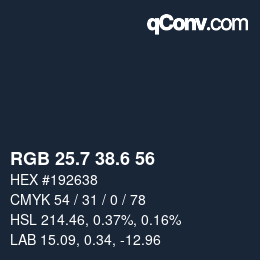 カラーコード: RGB 25.7 38.6 56 | qconv.com