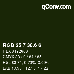 カラーコード: RGB 25.7 38.6 6 | qconv.com