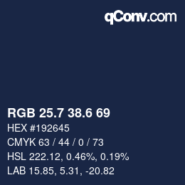 カラーコード: RGB 25.7 38.6 69 | qconv.com