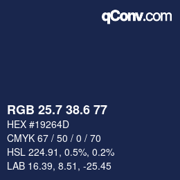 カラーコード: RGB 25.7 38.6 77 | qconv.com