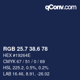 カラーコード: RGB 25.7 38.6 78 | qconv.com