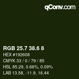 カラーコード: RGB 25.7 38.6 8 | qconv.com
