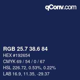 カラーコード: RGB 25.7 38.6 84 | qconv.com