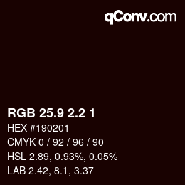 Color code: RGB 25.9 2.2 1 | qconv.com