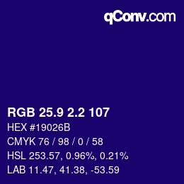 カラーコード: RGB 25.9 2.2 107 | qconv.com