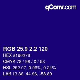 カラーコード: RGB 25.9 2.2 120 | qconv.com