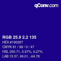 カラーコード: RGB 25.9 2.2 135 | qconv.com