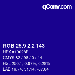 カラーコード: RGB 25.9 2.2 143 | qconv.com
