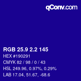 カラーコード: RGB 25.9 2.2 145 | qconv.com
