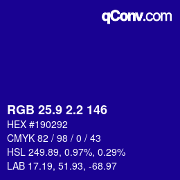 カラーコード: RGB 25.9 2.2 146 | qconv.com