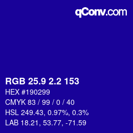 カラーコード: RGB 25.9 2.2 153 | qconv.com