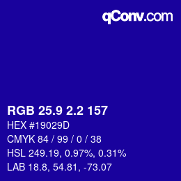 カラーコード: RGB 25.9 2.2 157 | qconv.com