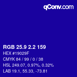 カラーコード: RGB 25.9 2.2 159 | qconv.com