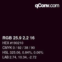 Color code: RGB 25.9 2.2 16 | qconv.com