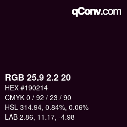 Color code: RGB 25.9 2.2 20 | qconv.com