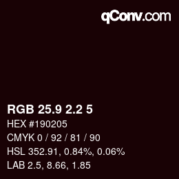 Color code: RGB 25.9 2.2 5 | qconv.com