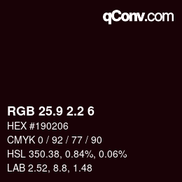 Color code: RGB 25.9 2.2 6 | qconv.com