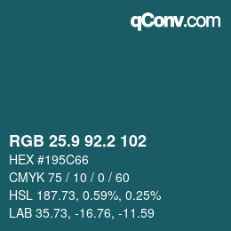 Color code: RGB 25.9 92.2 102 | qconv.com