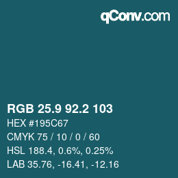 Color code: RGB 25.9 92.2 103 | qconv.com