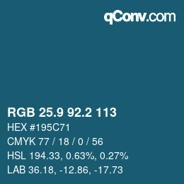 Color code: RGB 25.9 92.2 113 | qconv.com