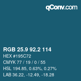 Color code: RGB 25.9 92.2 114 | qconv.com