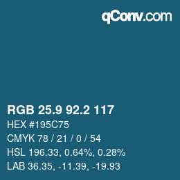 Color code: RGB 25.9 92.2 117 | qconv.com