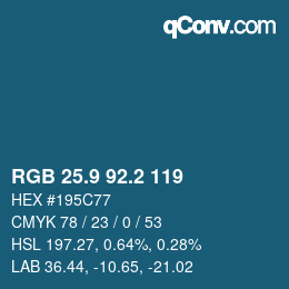 Color code: RGB 25.9 92.2 119 | qconv.com