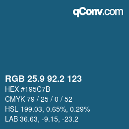 Color code: RGB 25.9 92.2 123 | qconv.com