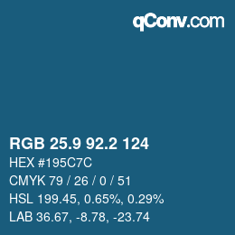 Color code: RGB 25.9 92.2 124 | qconv.com