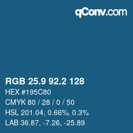 Farbcode: RGB 25.9 92.2 128 | qconv.com