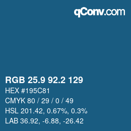 Color code: RGB 25.9 92.2 129 | qconv.com