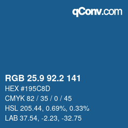 Color code: RGB 25.9 92.2 141 | qconv.com