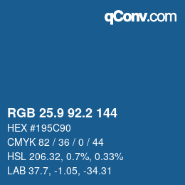 Color code: RGB 25.9 92.2 144 | qconv.com