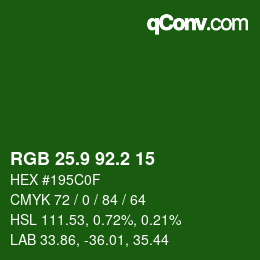 カラーコード: RGB 25.9 92.2 15 | qconv.com
