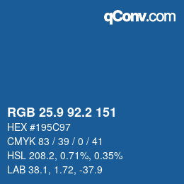 Color code: RGB 25.9 92.2 151 | qconv.com
