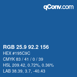 Color code: RGB 25.9 92.2 156 | qconv.com