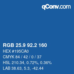 Color code: RGB 25.9 92.2 160 | qconv.com