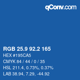 Color code: RGB 25.9 92.2 165 | qconv.com