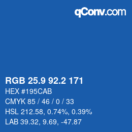 Color code: RGB 25.9 92.2 171 | qconv.com