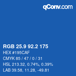 Color code: RGB 25.9 92.2 175 | qconv.com