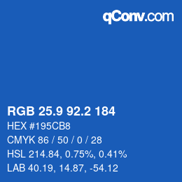 Color code: RGB 25.9 92.2 184 | qconv.com