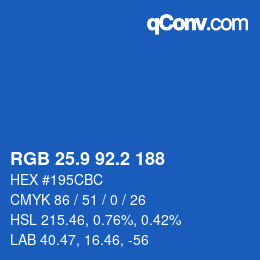 カラーコード: RGB 25.9 92.2 188 | qconv.com