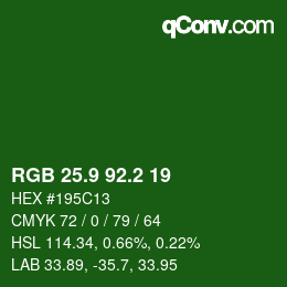 カラーコード: RGB 25.9 92.2 19 | qconv.com