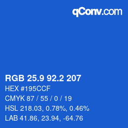 Color code: RGB 25.9 92.2 207 | qconv.com
