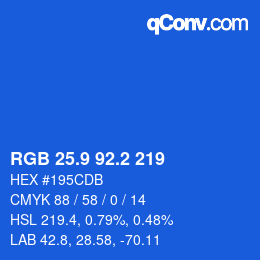 カラーコード: RGB 25.9 92.2 219 | qconv.com
